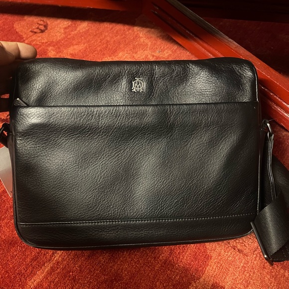Dunhill Clutch Bag Handbag Black Leather With Handle Strap Vintage Toiletry Bags Australia